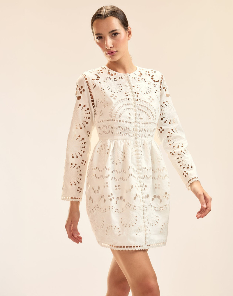 CYNTHIA ROWLEY Eva Embroidered Mini Dress outlook