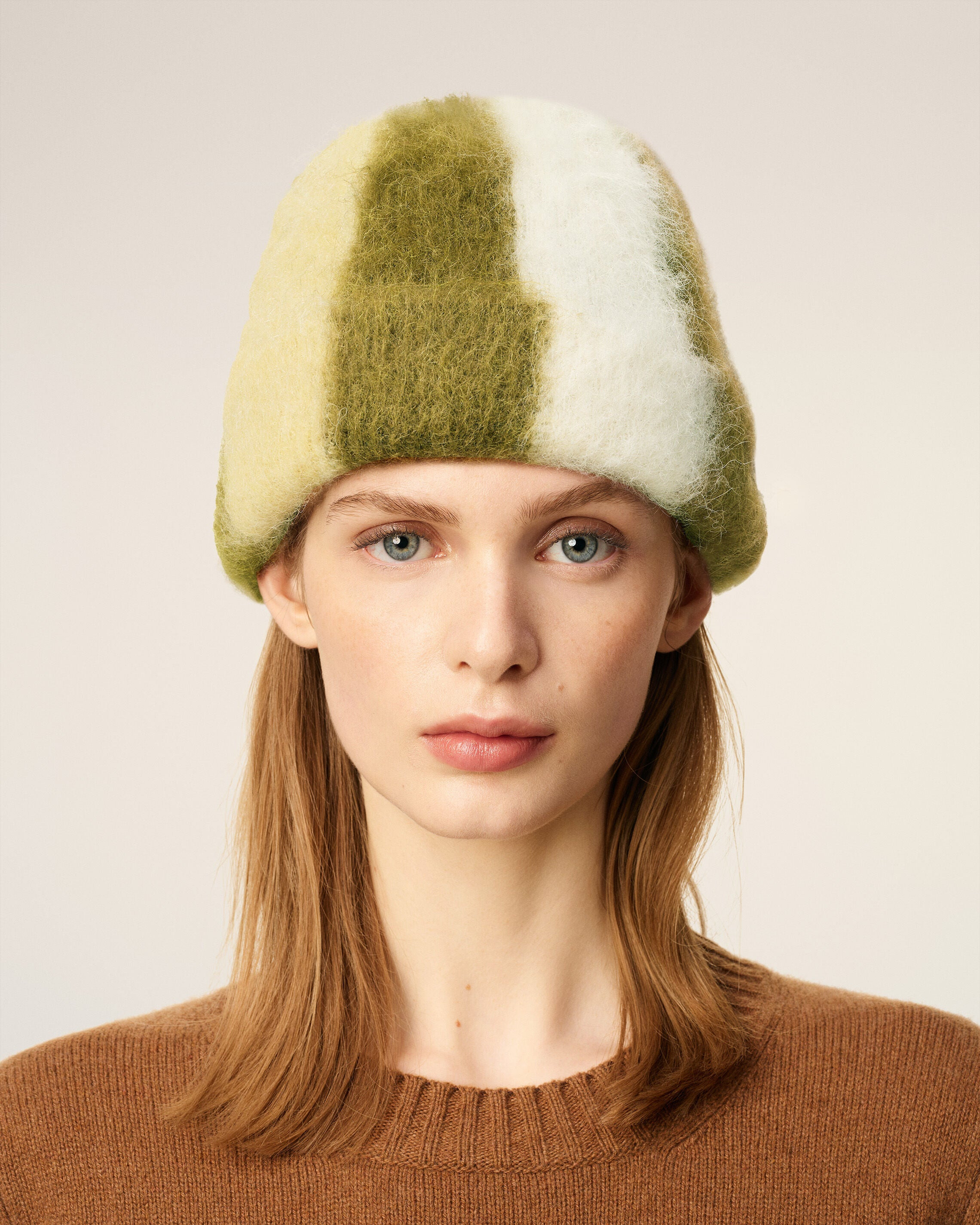 GREEN ALPACA STRIPED AMI DE COEUR BEANIE - 2