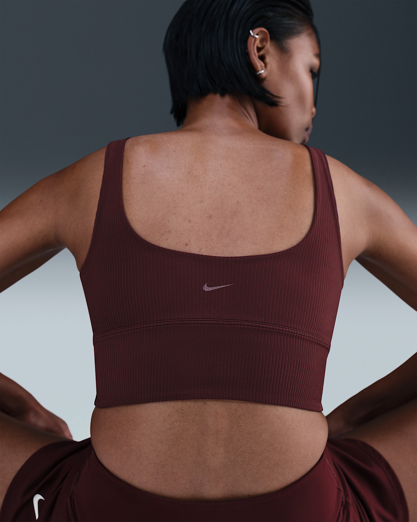 Nike Zenvy Rib Women's Light-Support Padded Longline Sports Bra - 2