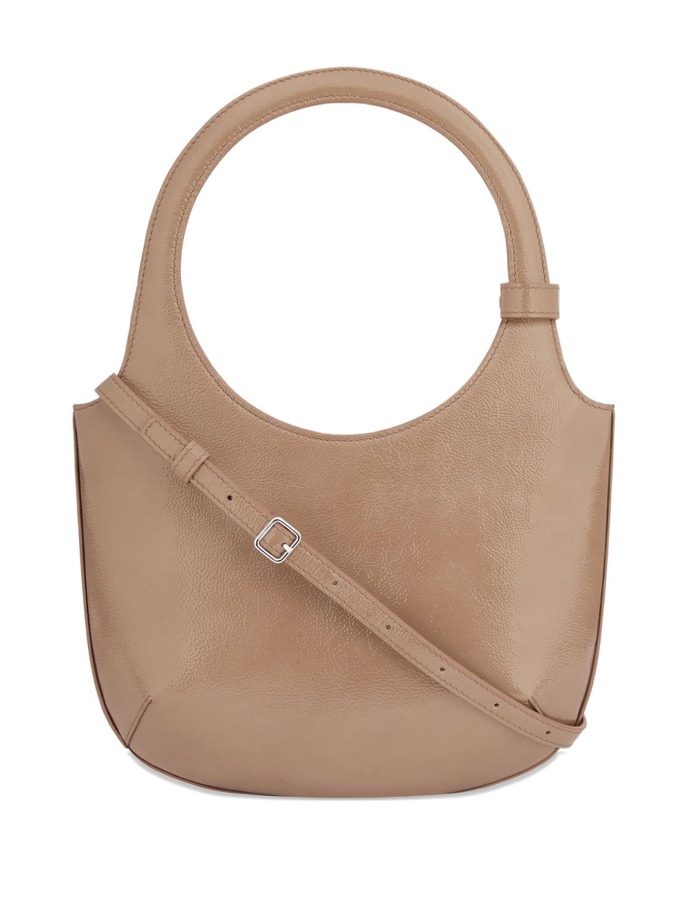 Holy rounded handle leather shoulder bag - 3