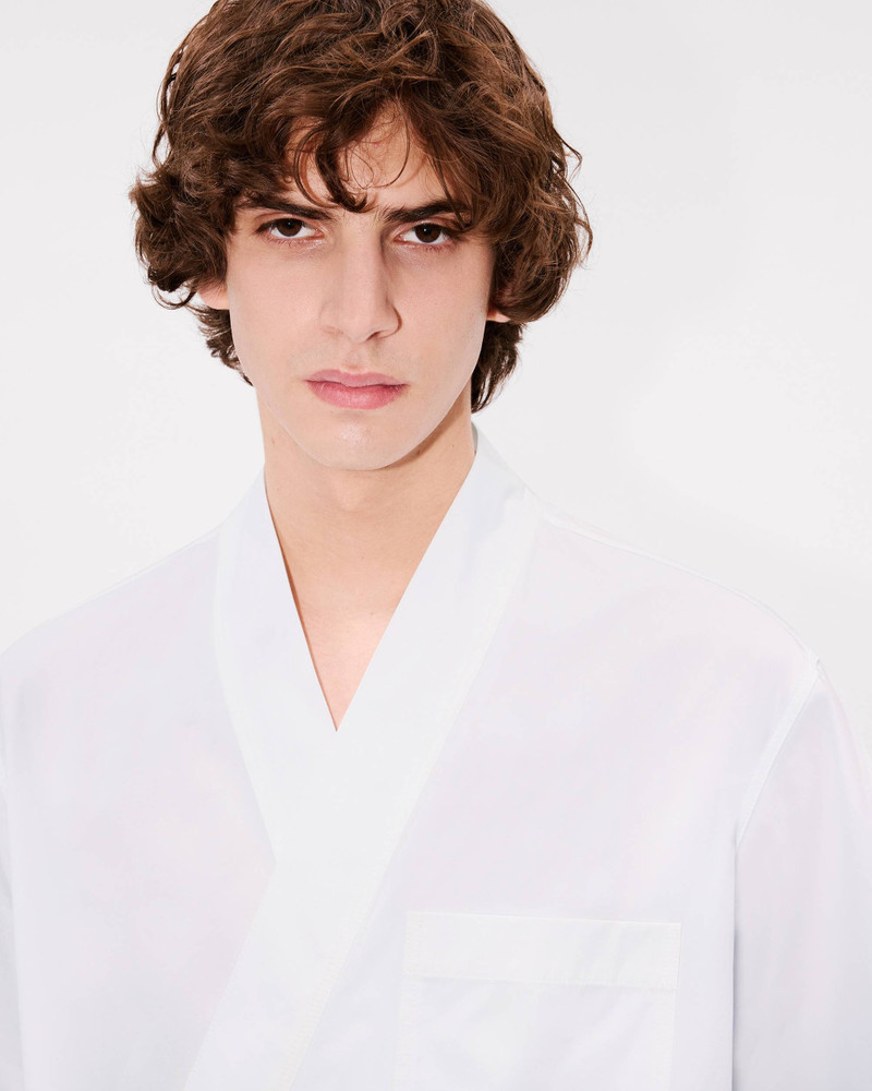 'KENZO Elephant Logo' kimono short sleeve shirt in cotton poplin 6