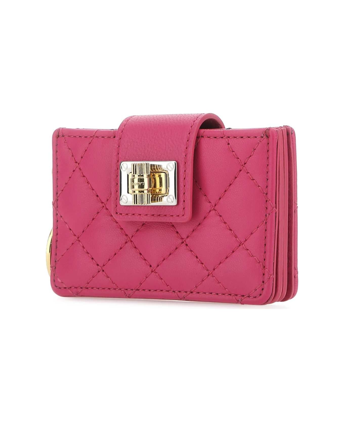 Fuchsia Leather Card Holder - 2