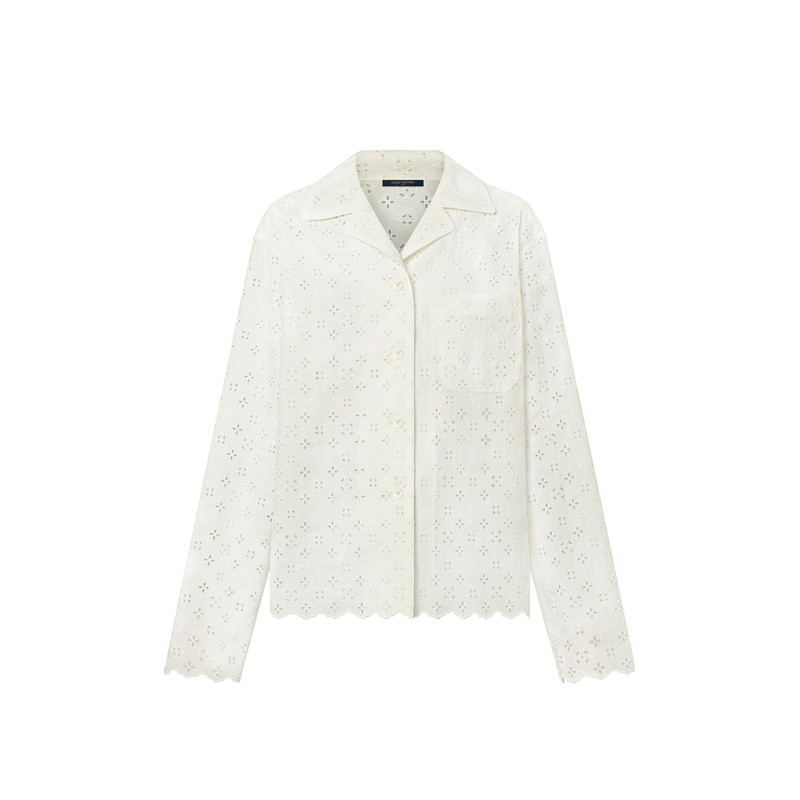 Broderie Anglaise Monogram Pajama Shirt - 1