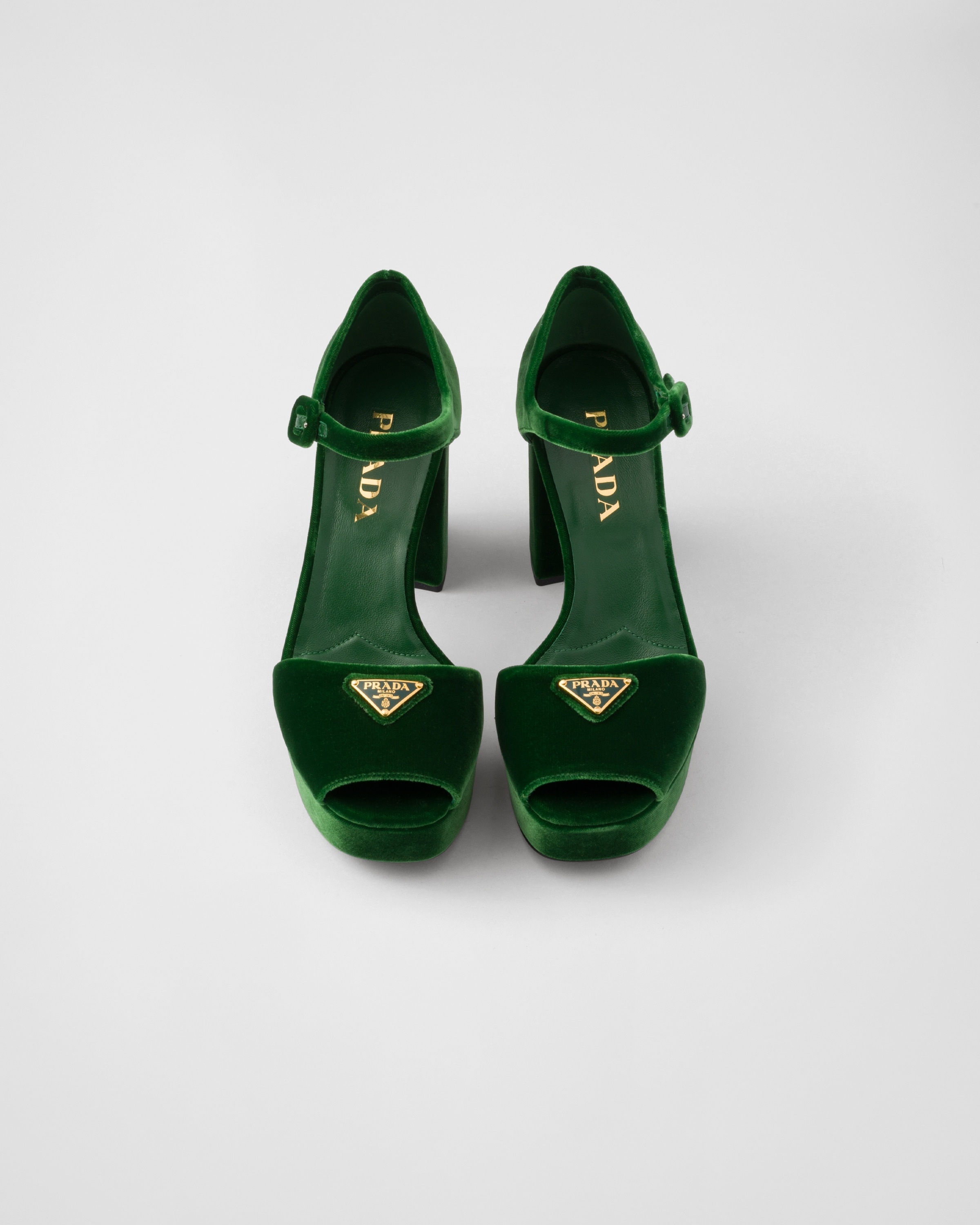 Velvet platform sandals - 3