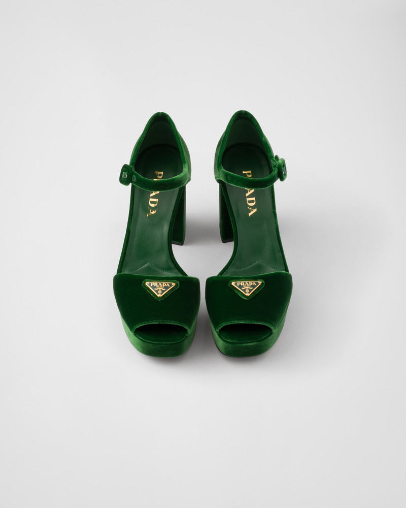 Velvet platform sandals 3