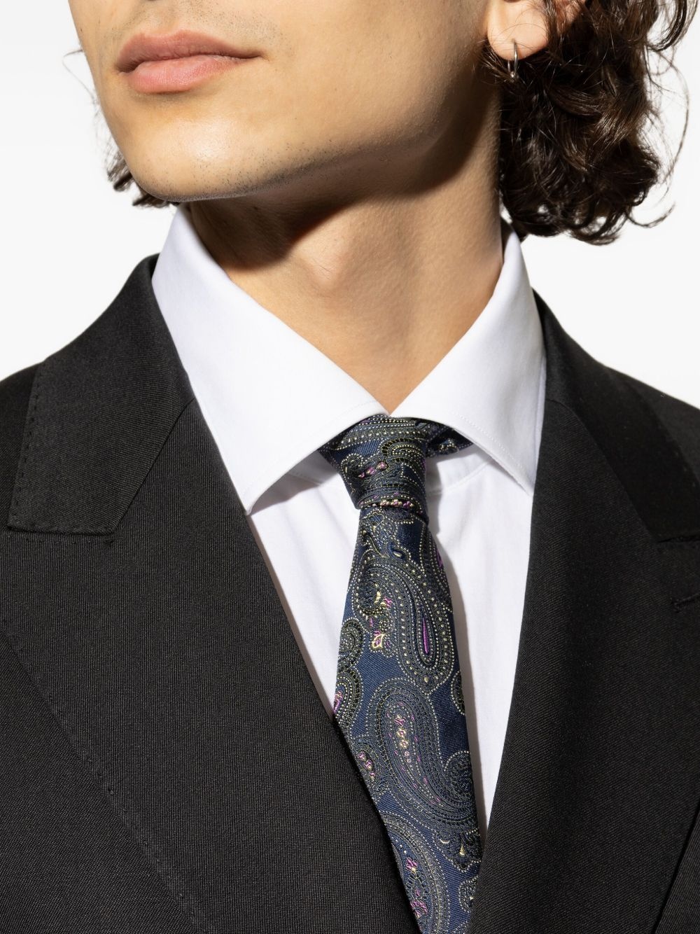 paisley-print silk tie - 4