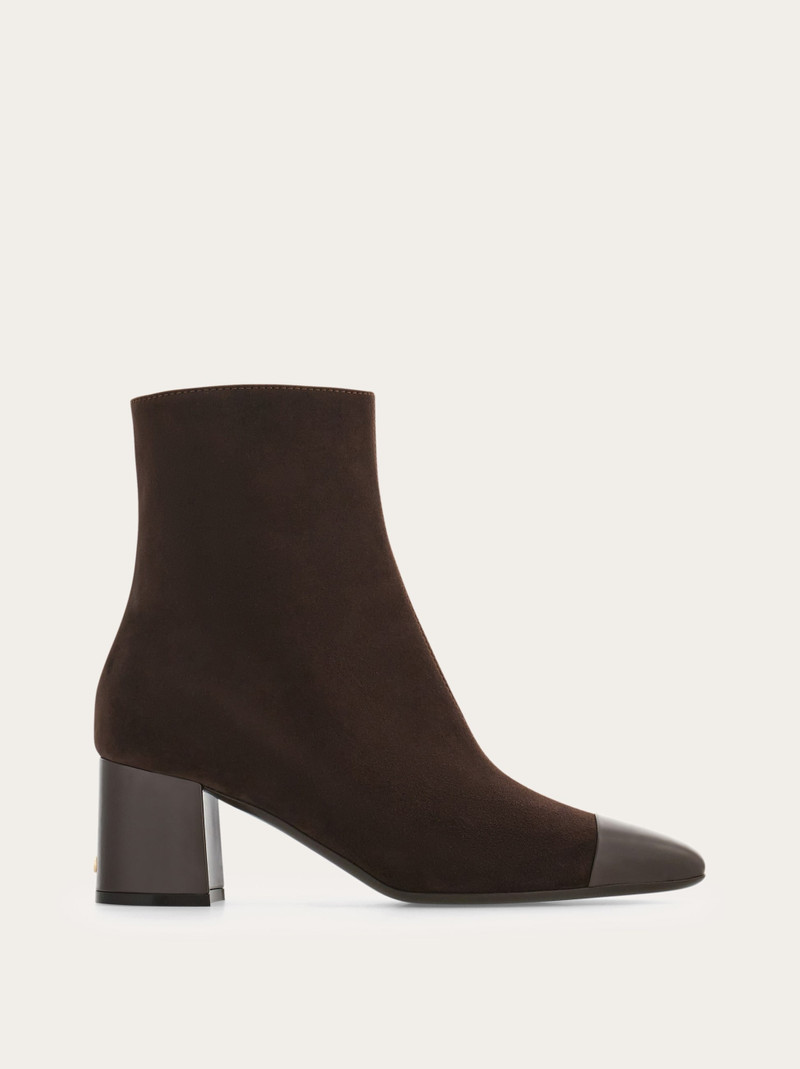 Nappa bootie with patent accents 1