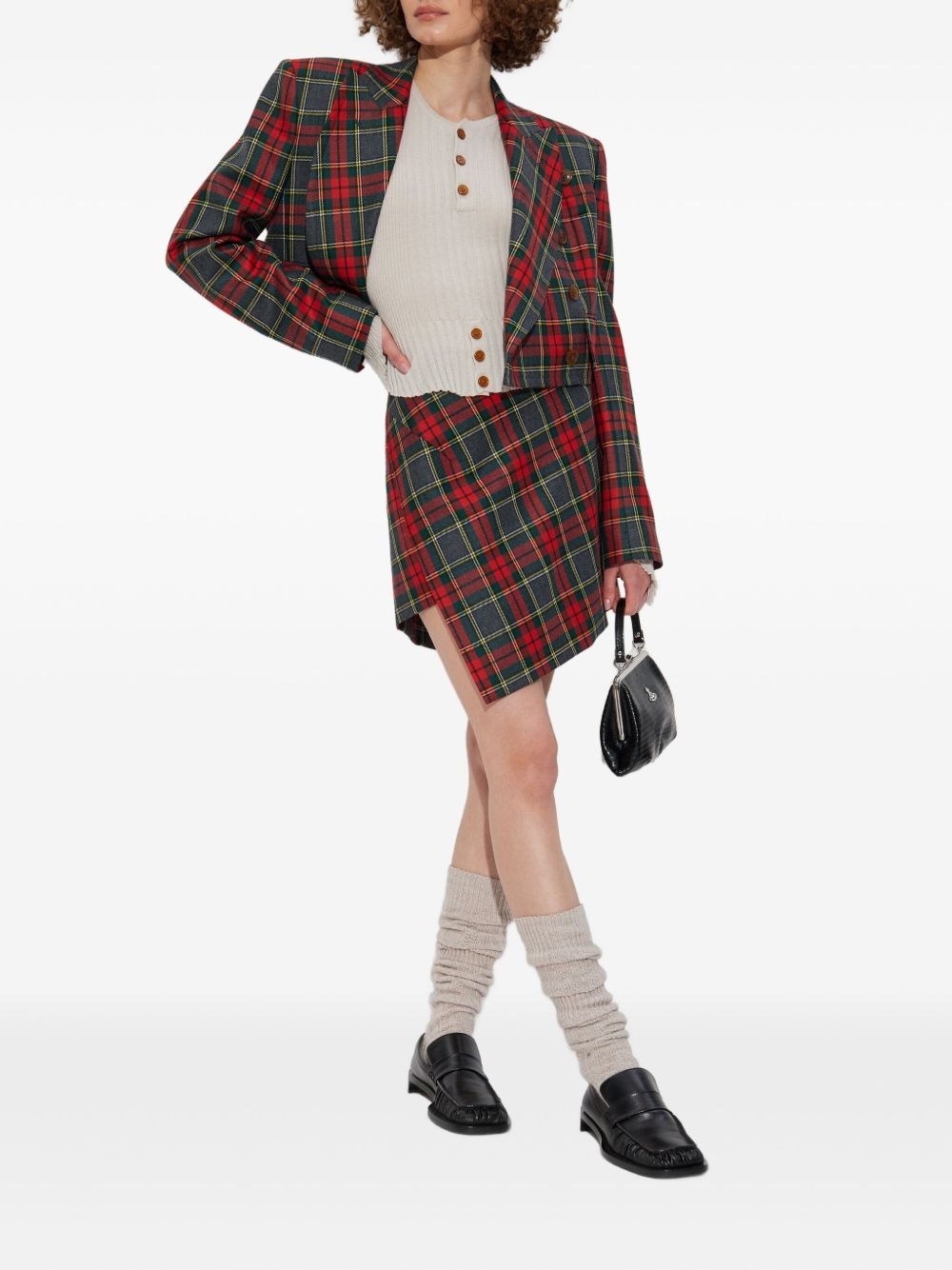 asymmetric plaid mini skirt - 2