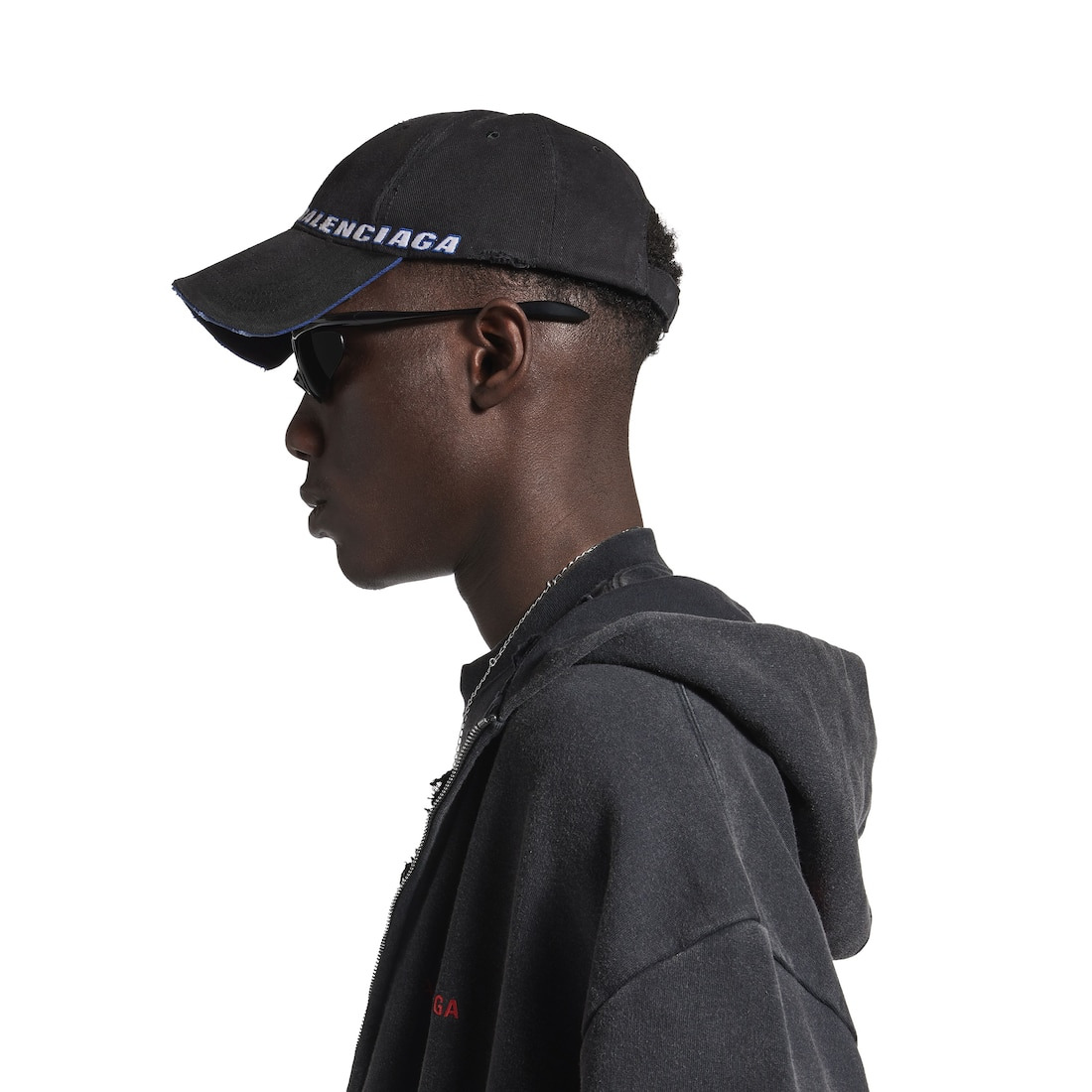 Men's Tilted Typo Cap in Black - 6