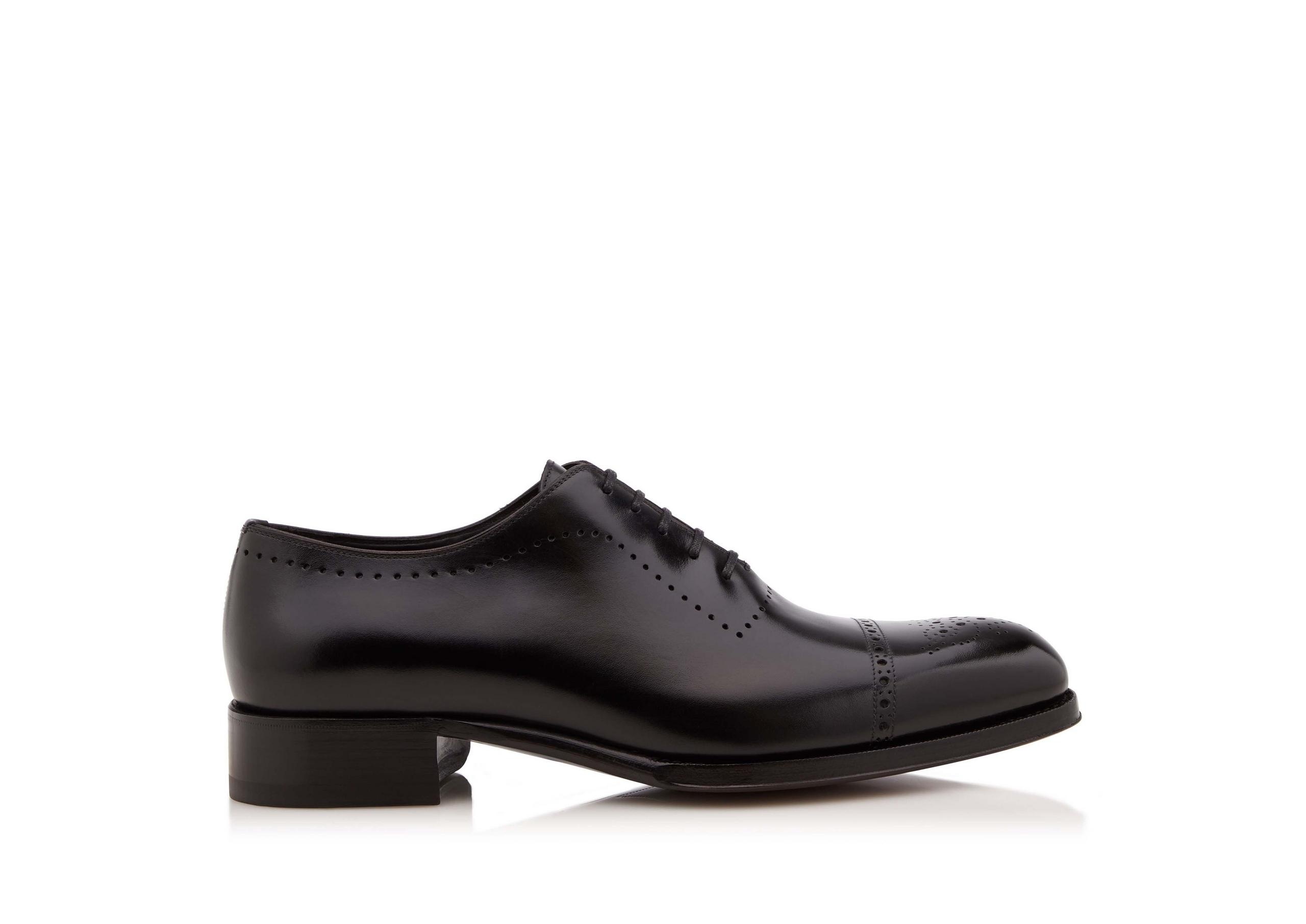 BURNISHED LEATHER EDGAR BROGUE LACE UP - 1