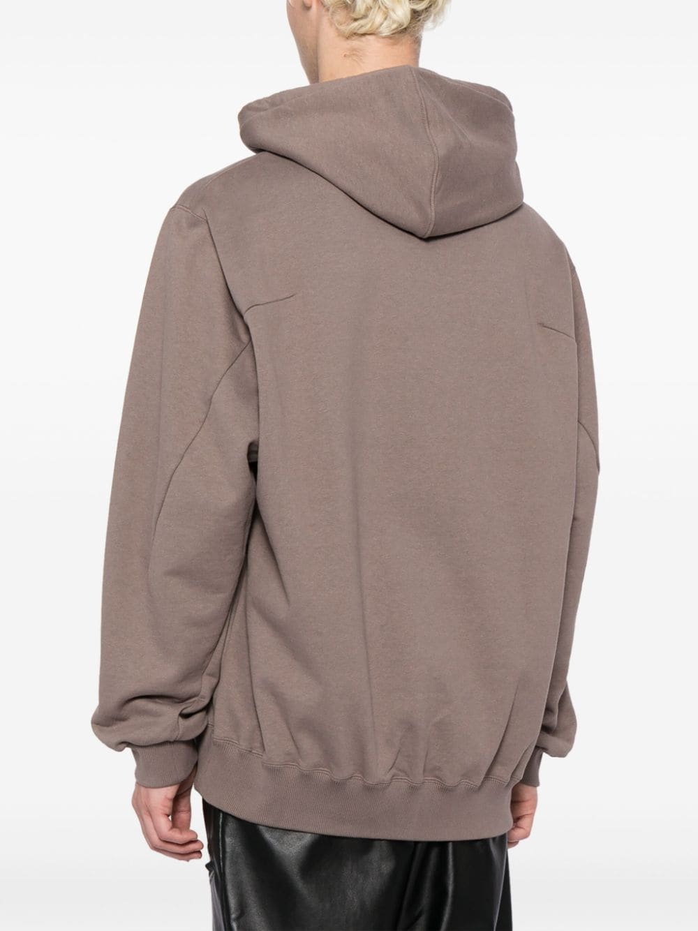 embroidered-motif cotton hoodie - 4