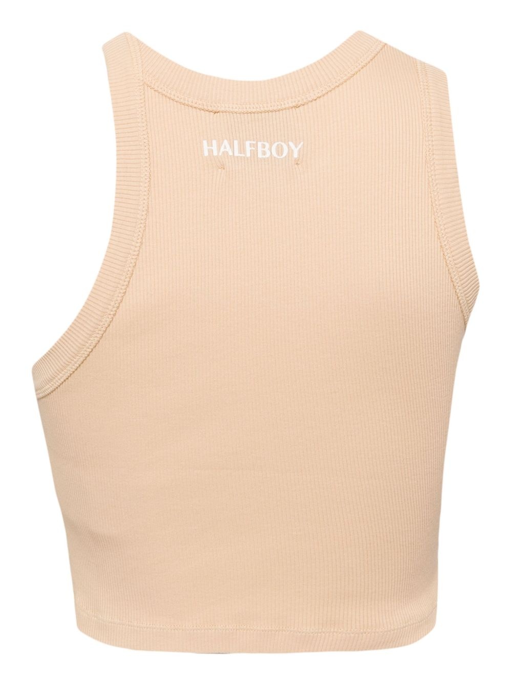 logo-embroidered cotton top - 2