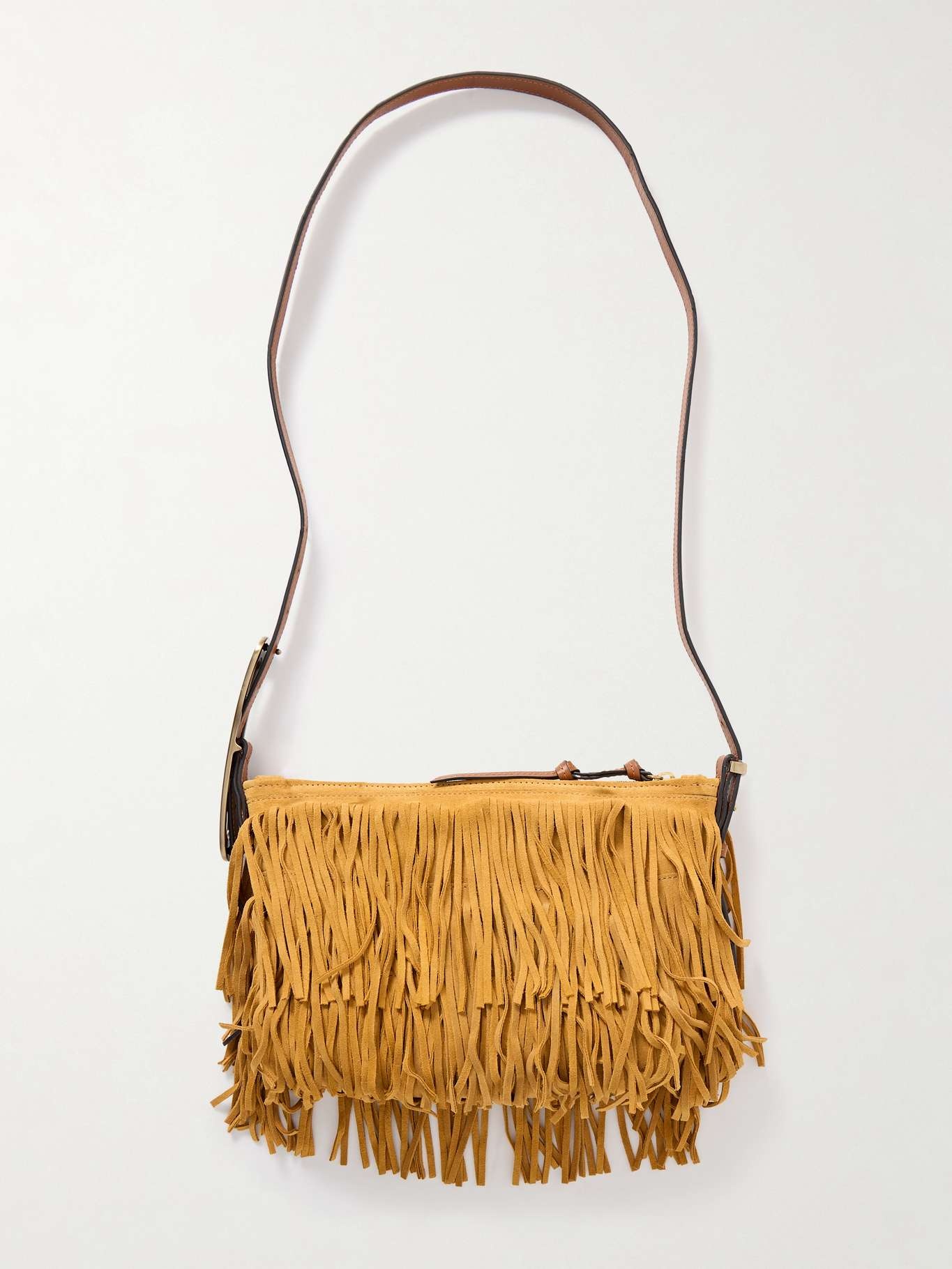 Leyden mini fringed suede shoulder bag Sand - 3