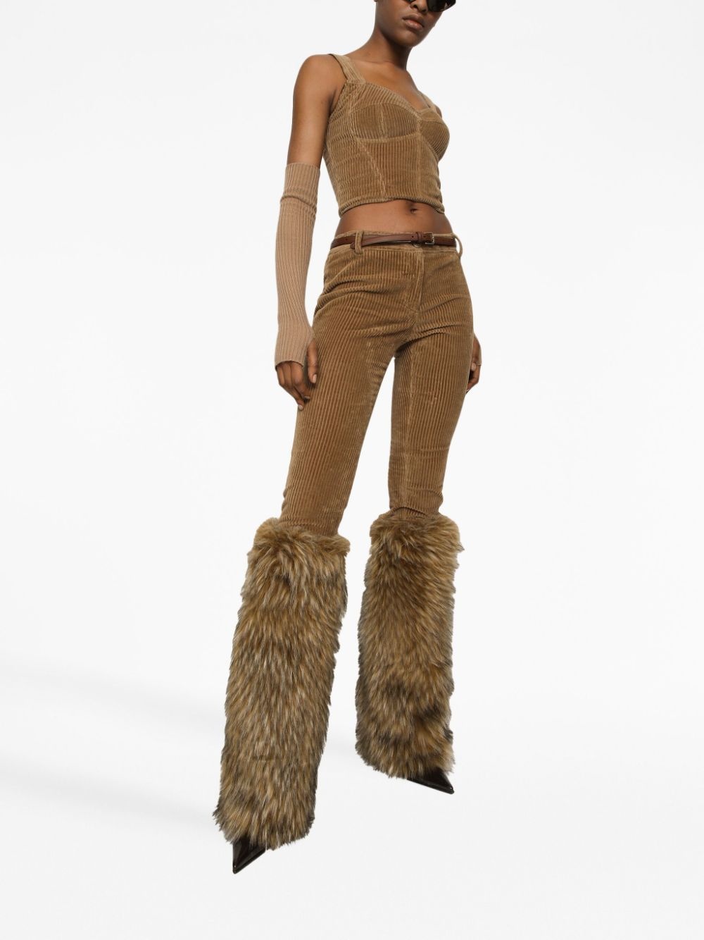 low-rise corduroy trousers - 2