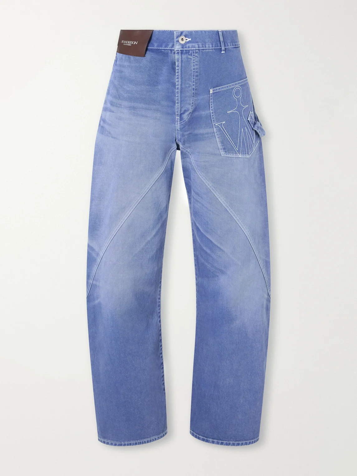 Embroidered Wide-Leg Jeans - 1