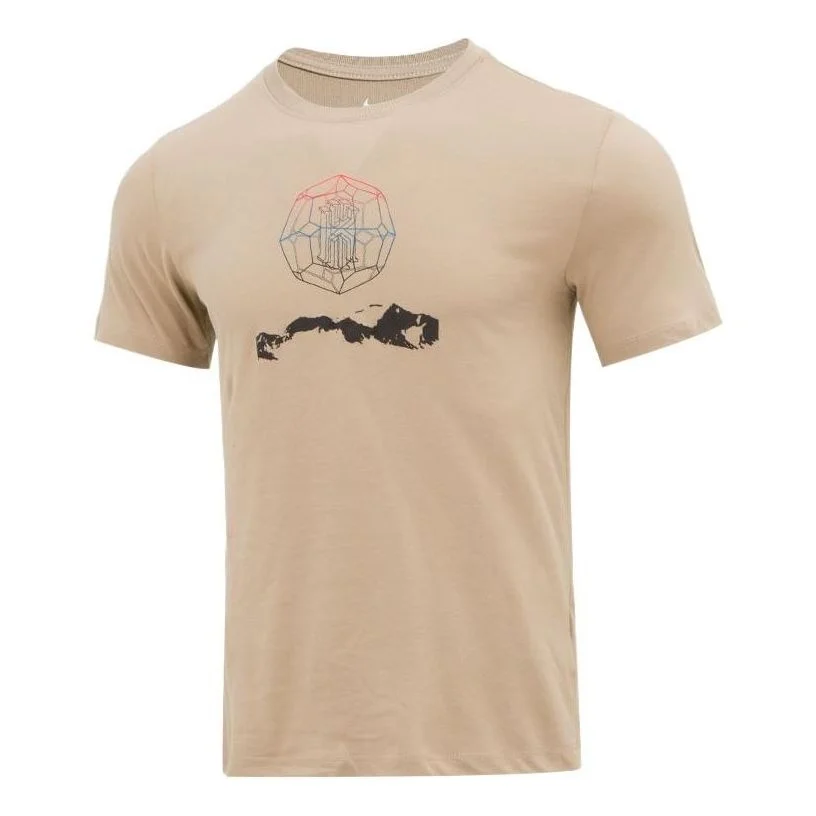 Men's Nike Printing Round Neck Short Sleeve Khaki T-Shirt DM2463-247 - 1