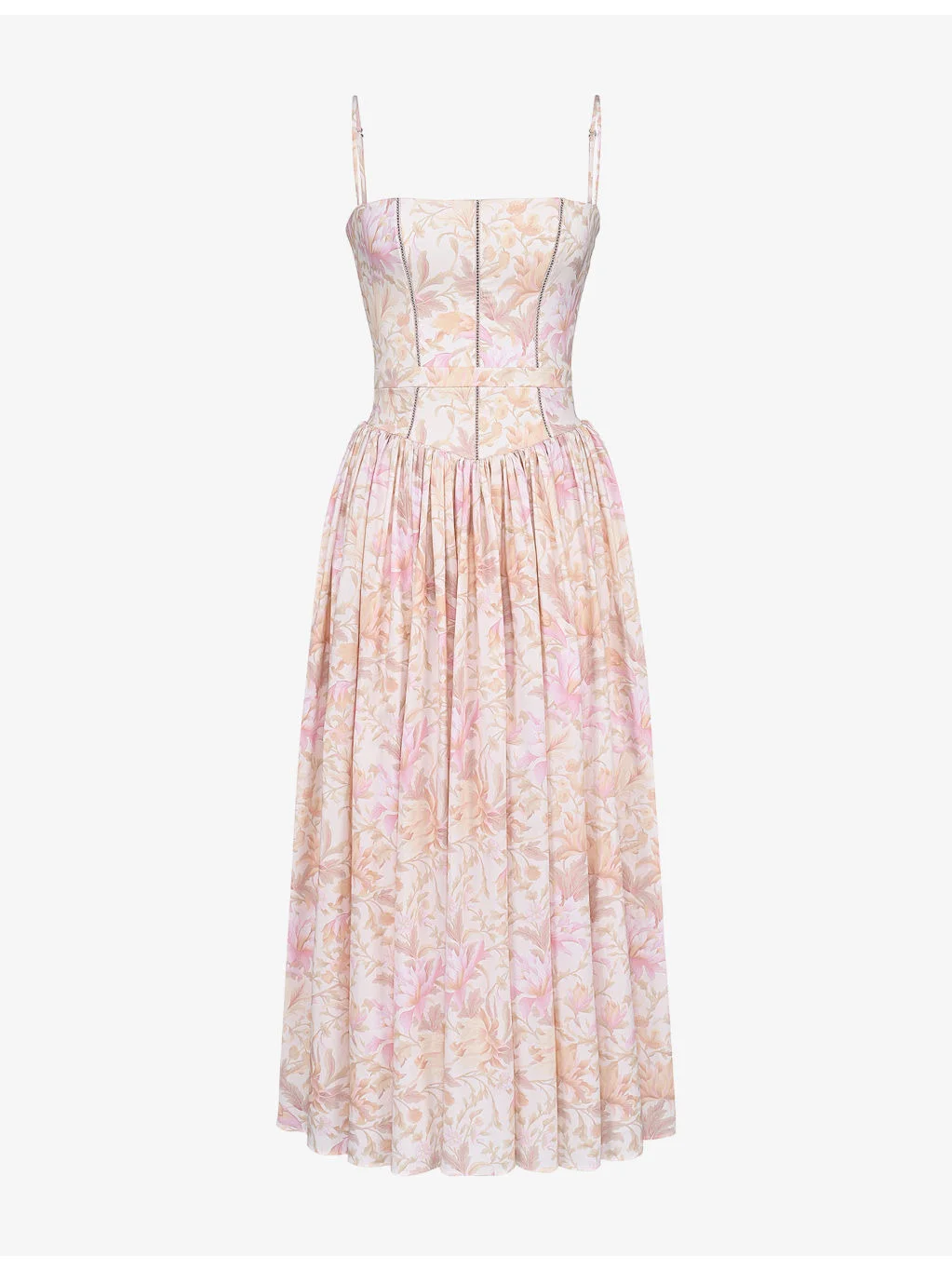 Ysabella Floral-Print Stretch-Cotton Midi Dress - 1