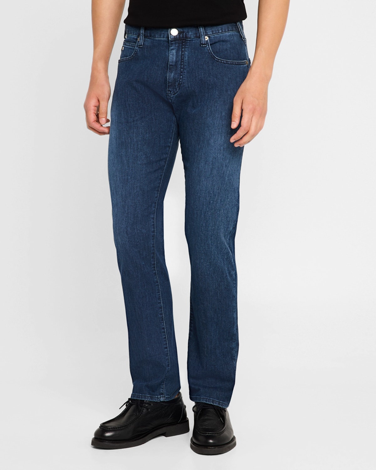 Men's Washed Denim Five-Pocket Pants - 4