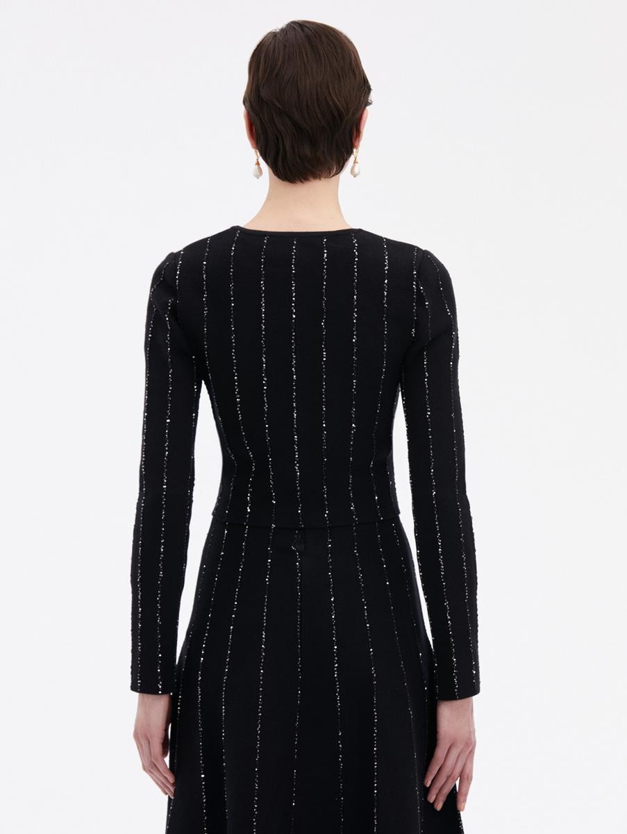 CROPPED SEQUIN YARN CARDIGAN - 3