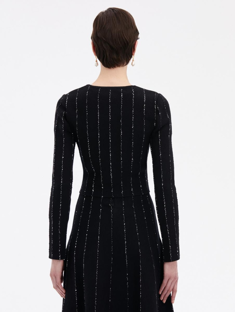 CROPPED SEQUIN YARN CARDIGAN 3