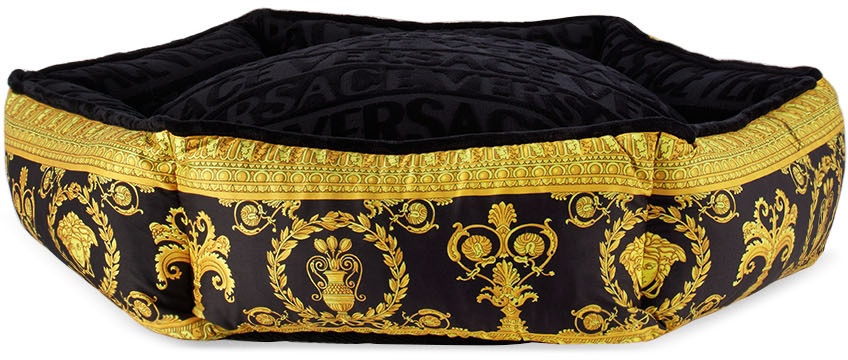 Yellow & Black Barocco Pet Bed - 1