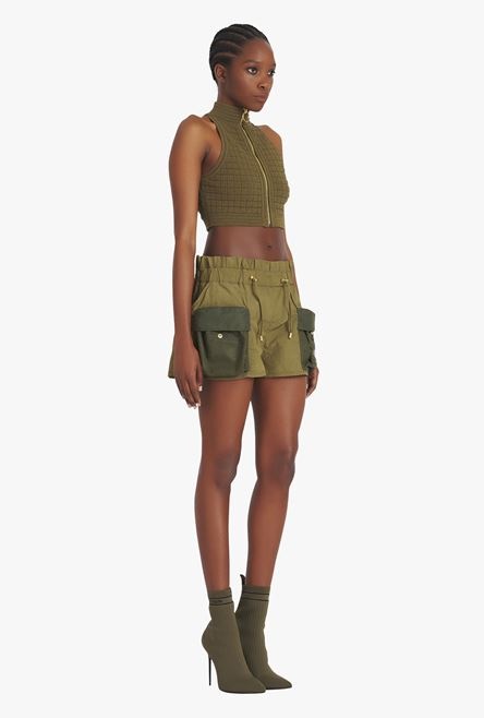 Khaki nylon shorts - 7