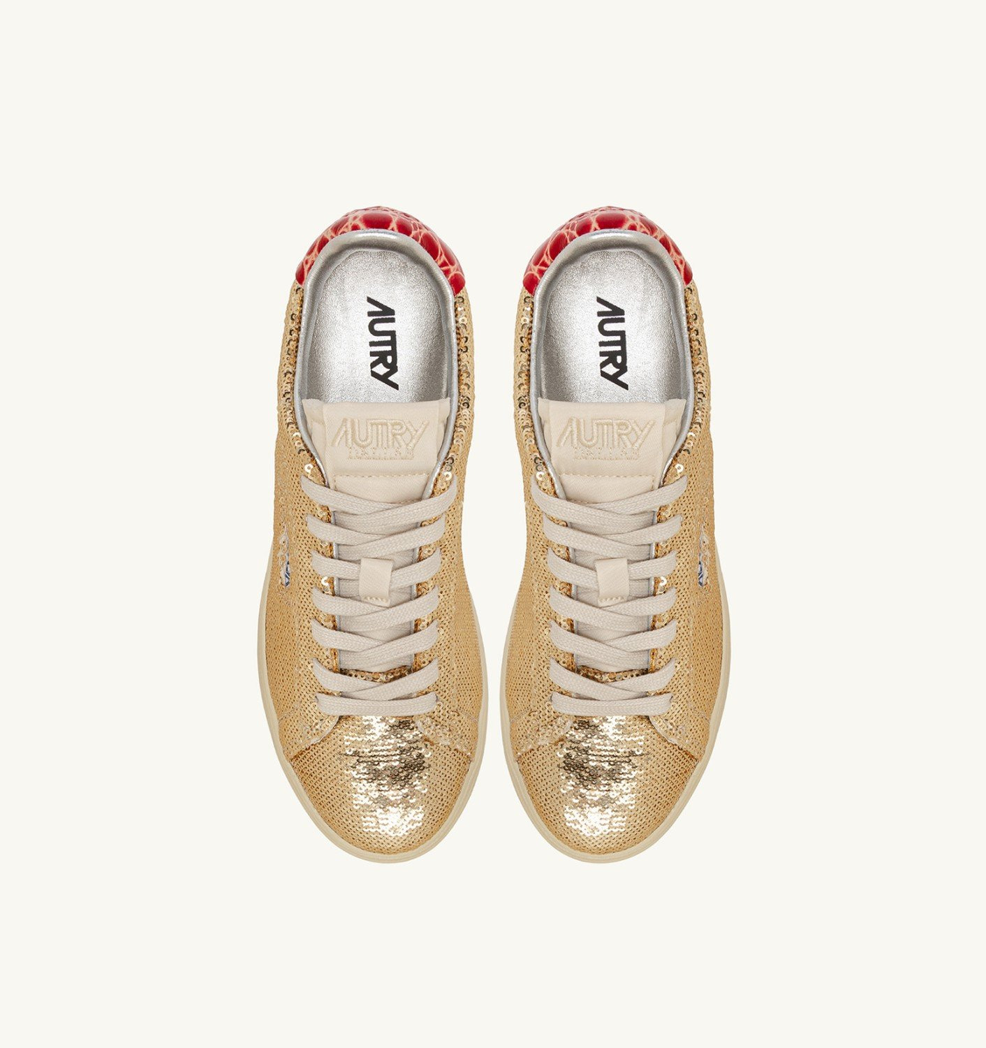 DALLAS LOW 'SPARKLING' SNEAKERS IN PLATINUM SEQUINS - 5