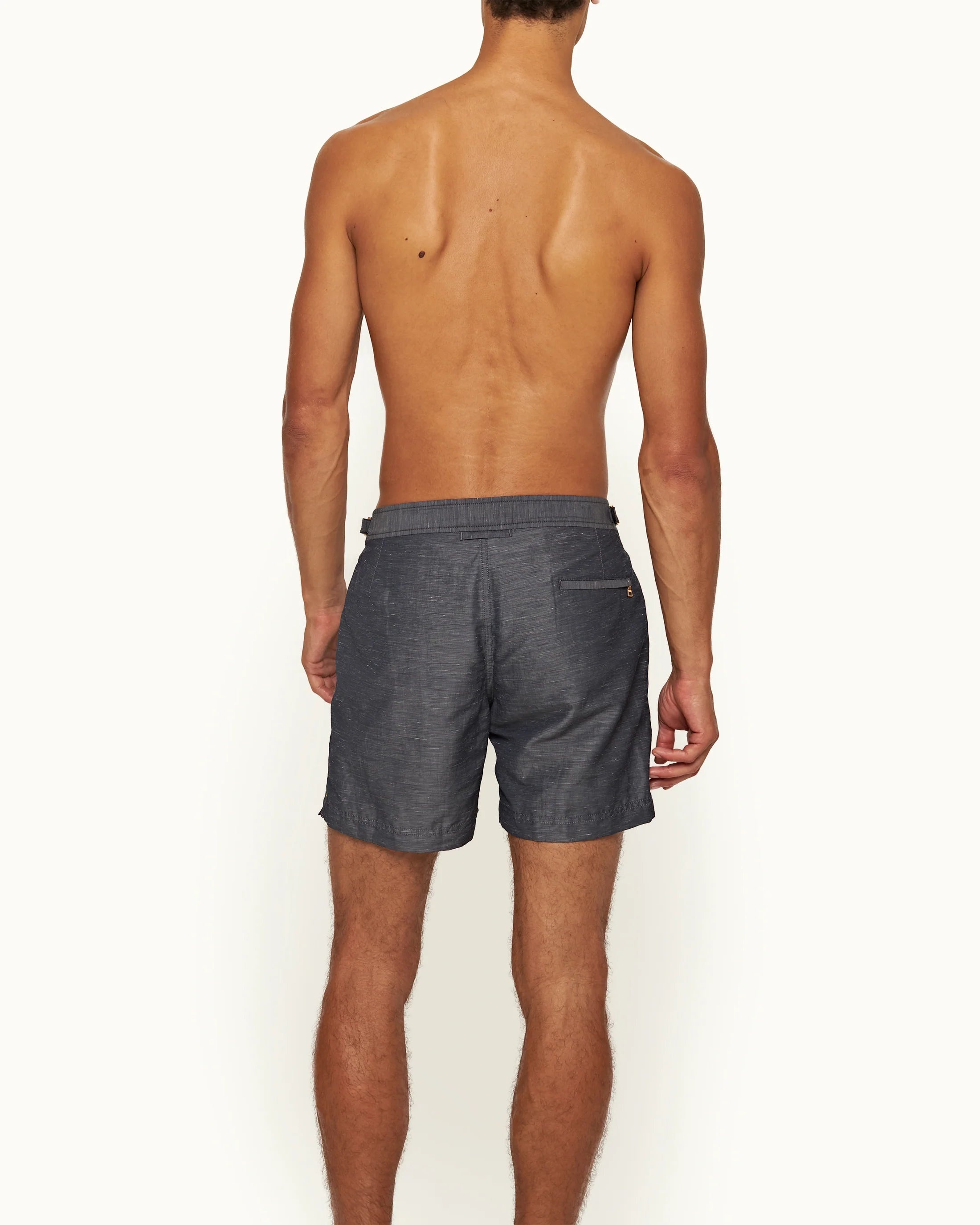 Bulldog Linen Tape River Blue Stripe Swimsuit - 3