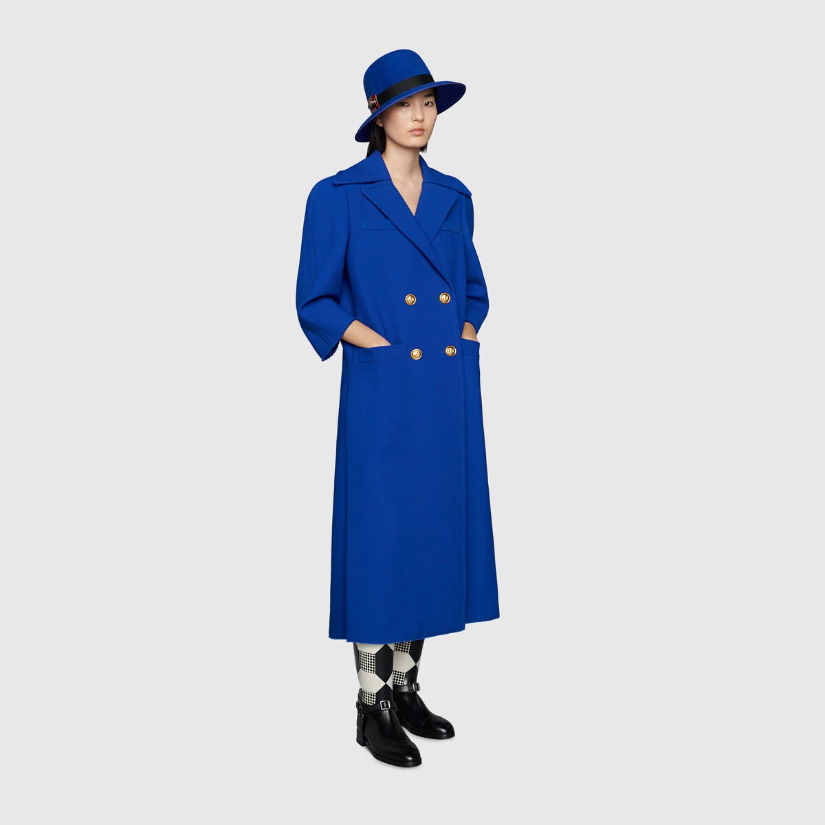 Double-breasted coat with pleats - 2
