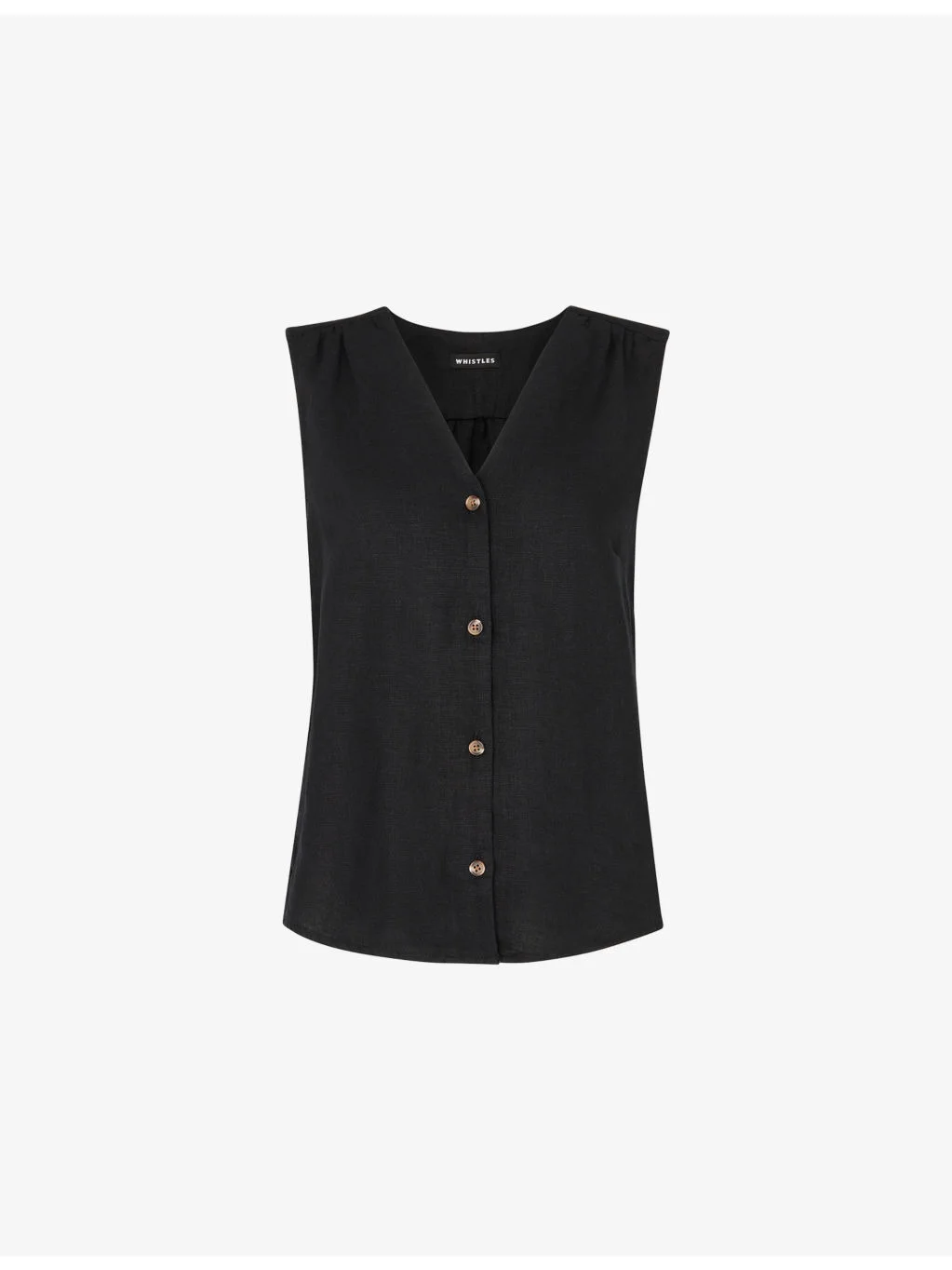 Laura V-Neck Relaxed-Fit Linen Tank - 1