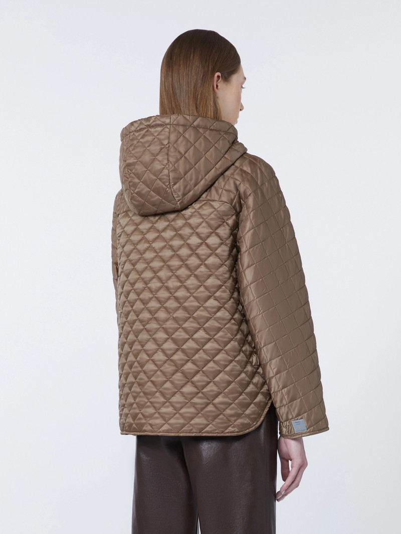 GIORNO Quilted water-repellent canvas padded jacket - TOBACCO 4