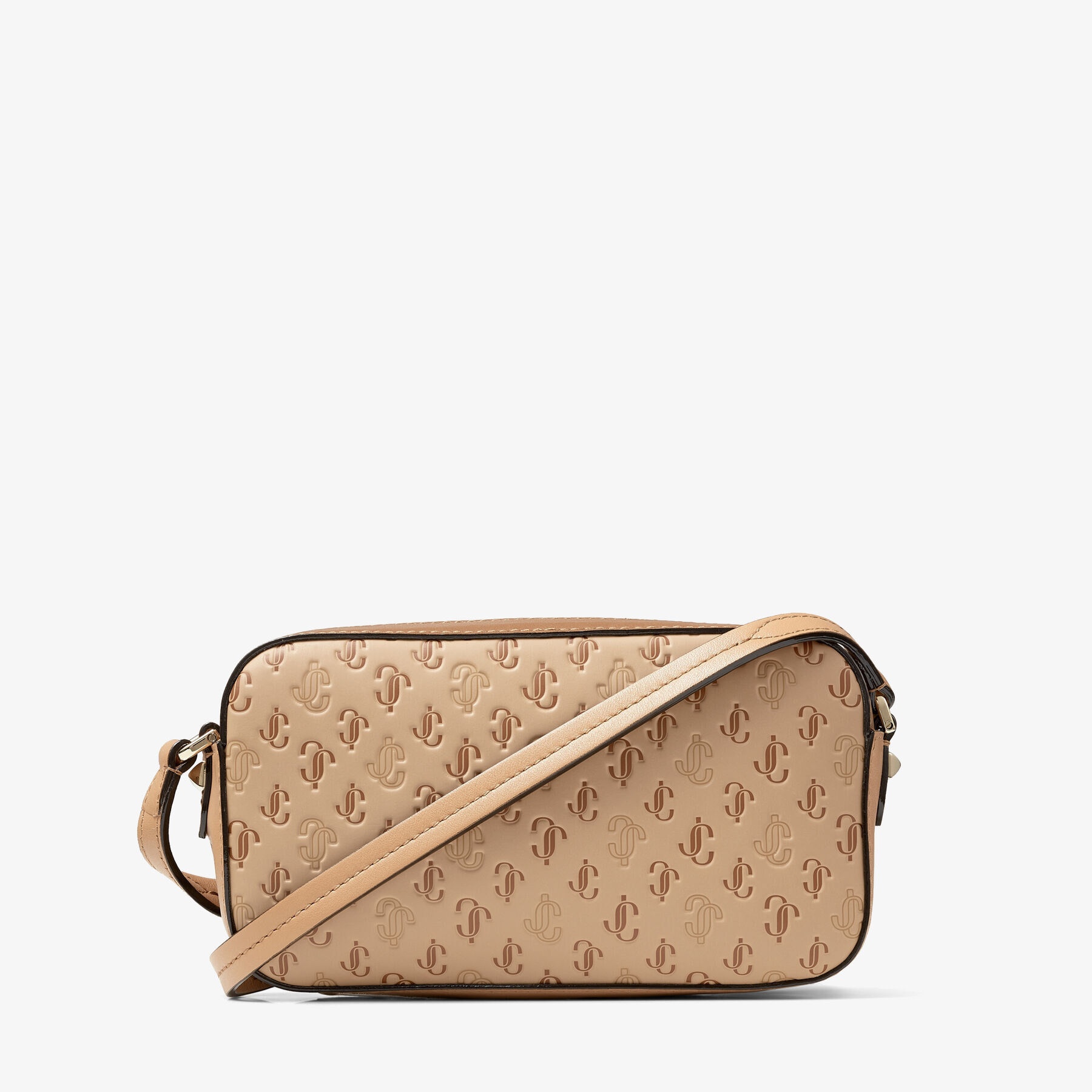 Hale
Caramel Mix JC Monogram Pattern Crossbody Bag with Light Gold JC Emblem - 6