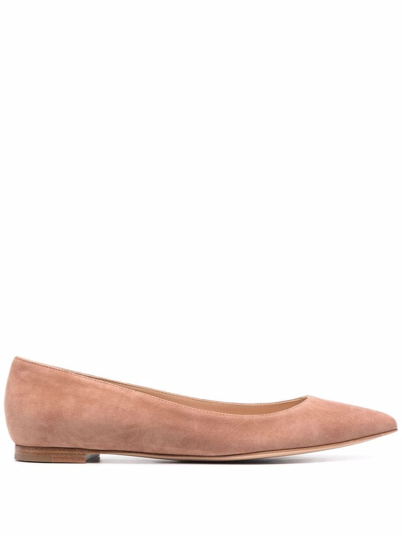 pointed suede ballerina shoes 1