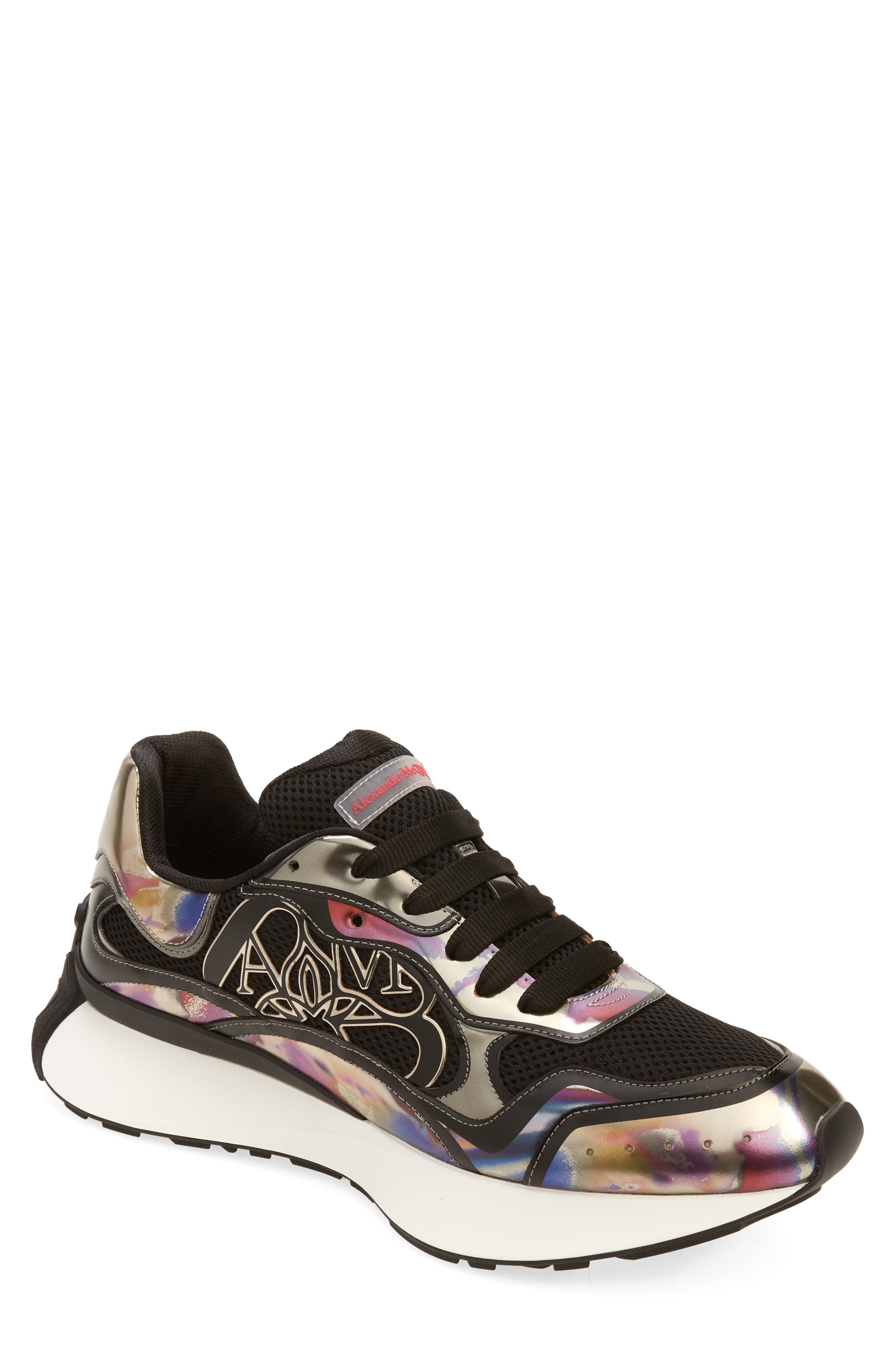 Alexander McQueen Sprint Runner Sneaker in Black/White/Multi at Nordstrom, Size 7Us - 1