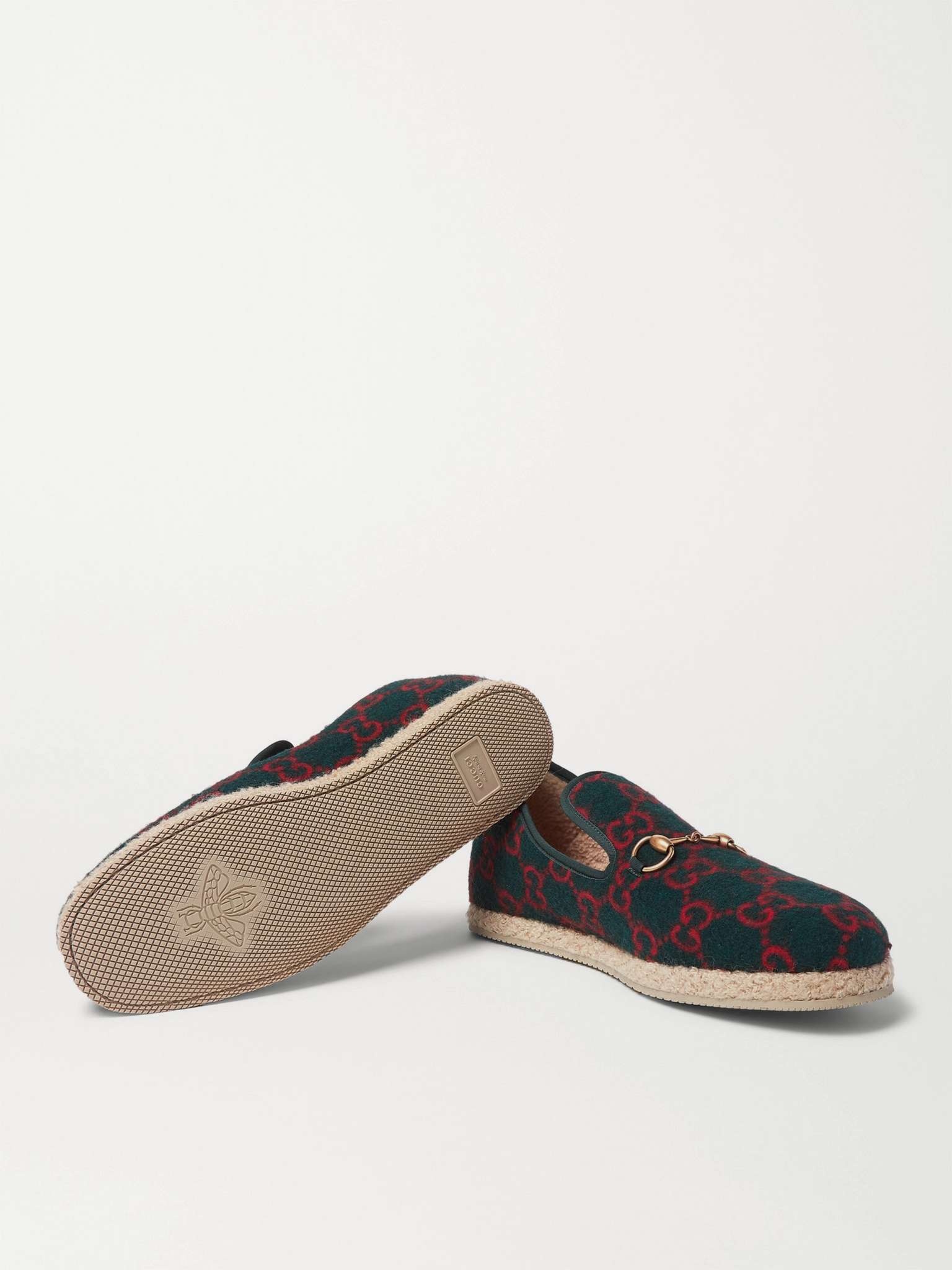 Horsebit Logo-Print Merino Wool Loafers - 7