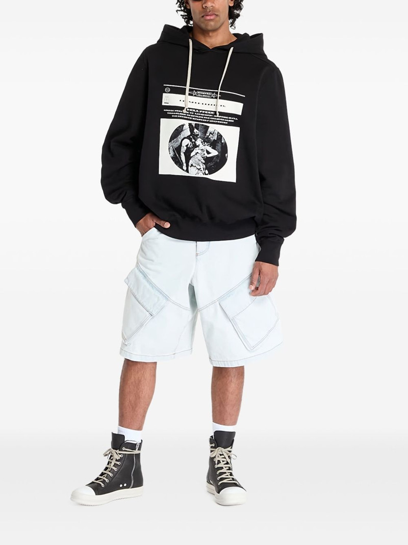 Rick Owens DRKSHDW graphic-print hoodie outlook