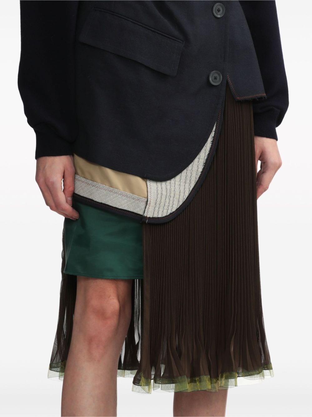 layered asymmetric midi skirt - 5
