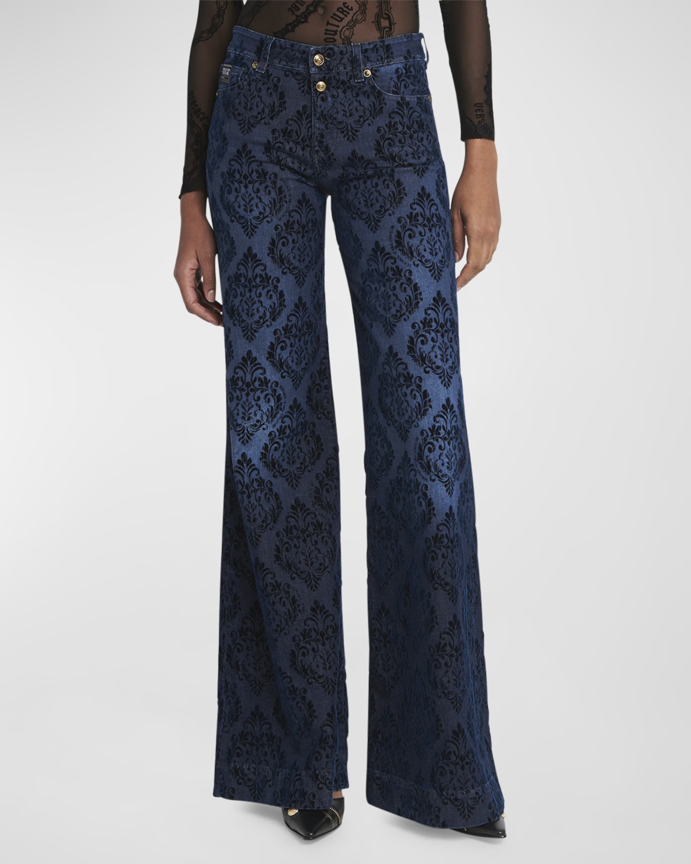 Printed Wide-Leg Jeans - 2