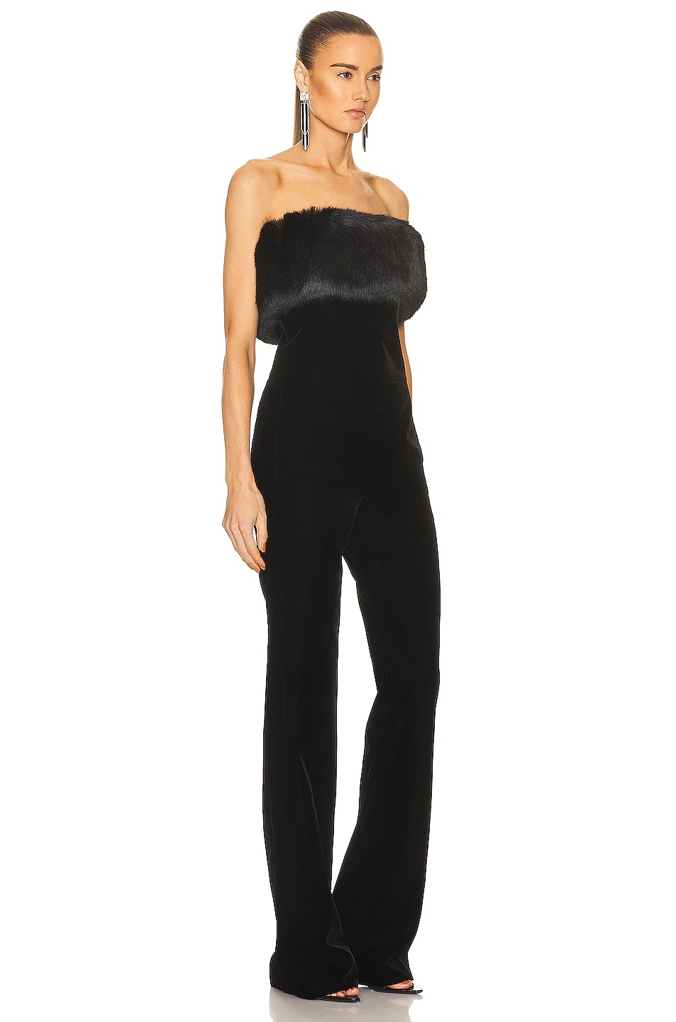 Strapless Velour Jumpsuit - 2