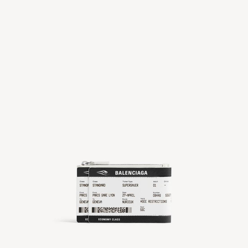 Men's Passport Boarding Pass Long Coin And Card Holder in Black/white 1