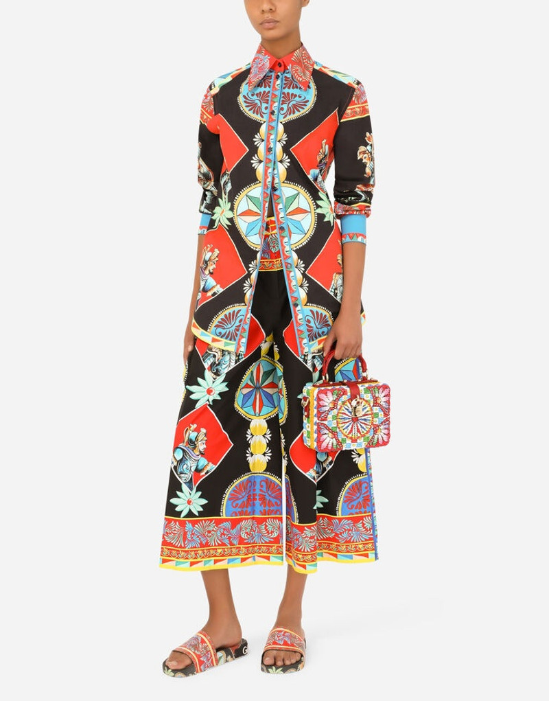 Carretto-print poplin pants 7