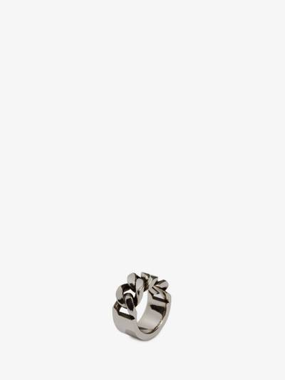 Alexander McQueen Men's Chain Ring in Antique Silver outlook