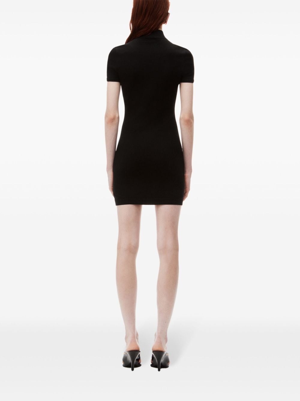 logo-embossed mock-neck dress - 4
