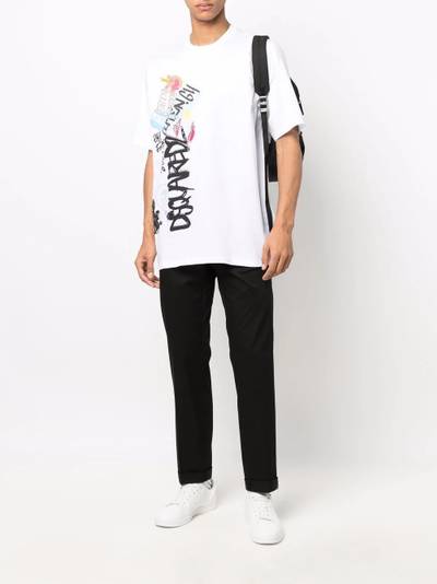 DSQUARED2 graffiti logo-print cotton T-shirt outlook