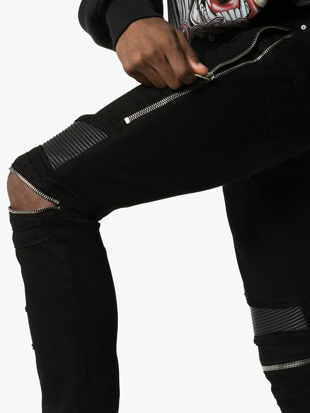 MX2 zip-detail panelled jeans  - 5