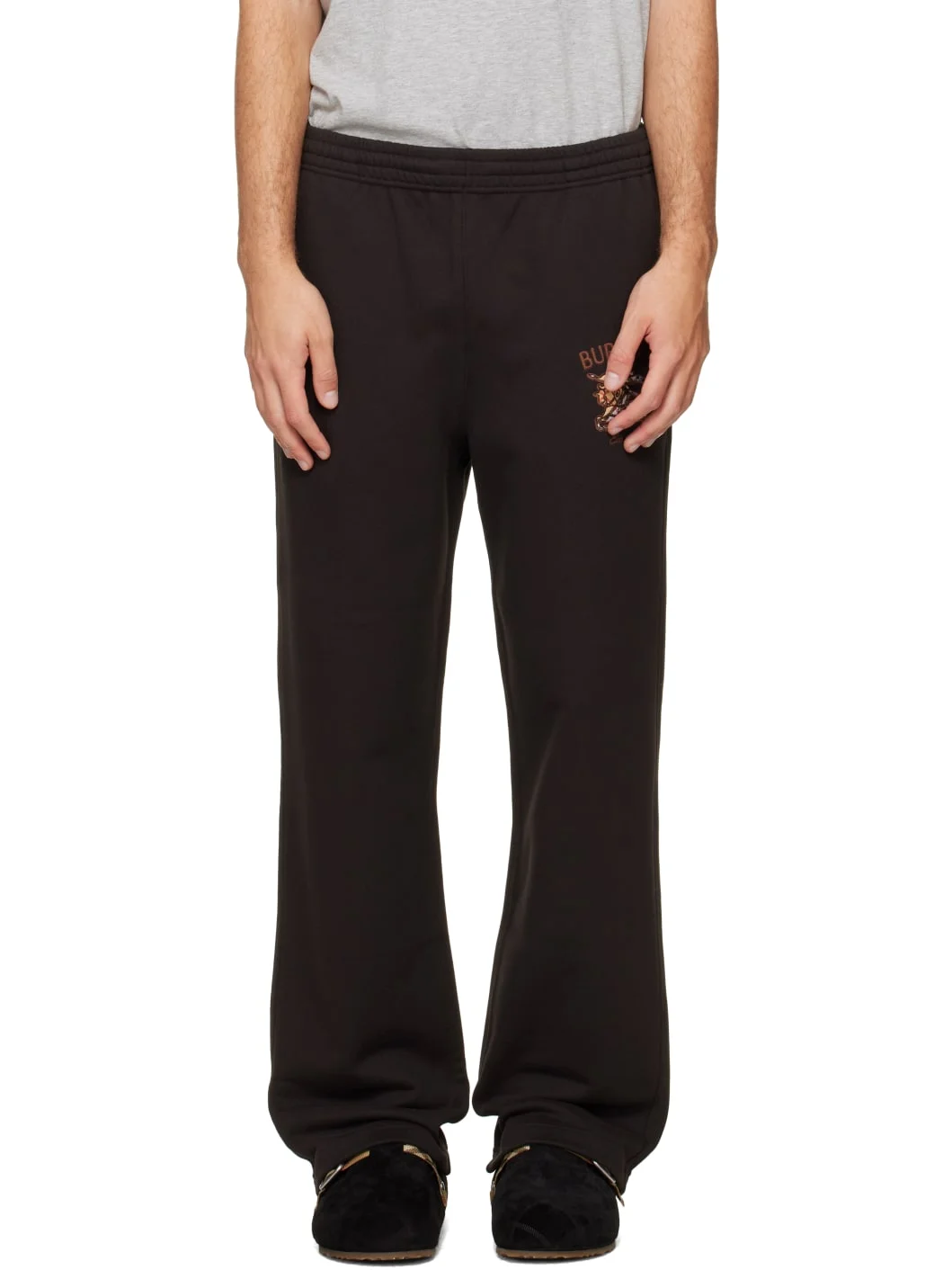 Brown Embroidered-Logo Sweatpants - 1