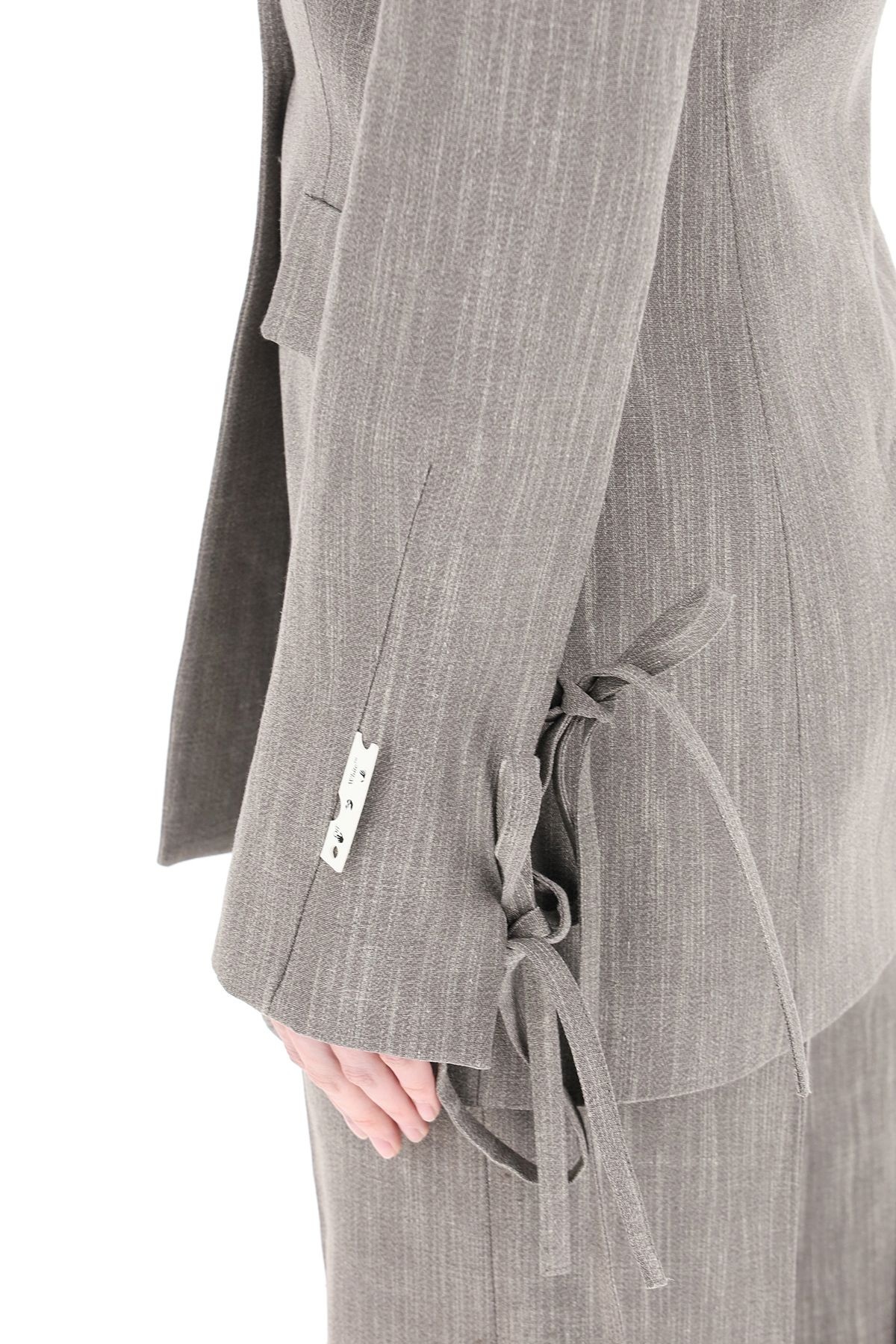 LINEN BLAZER WITH BOWS - 5