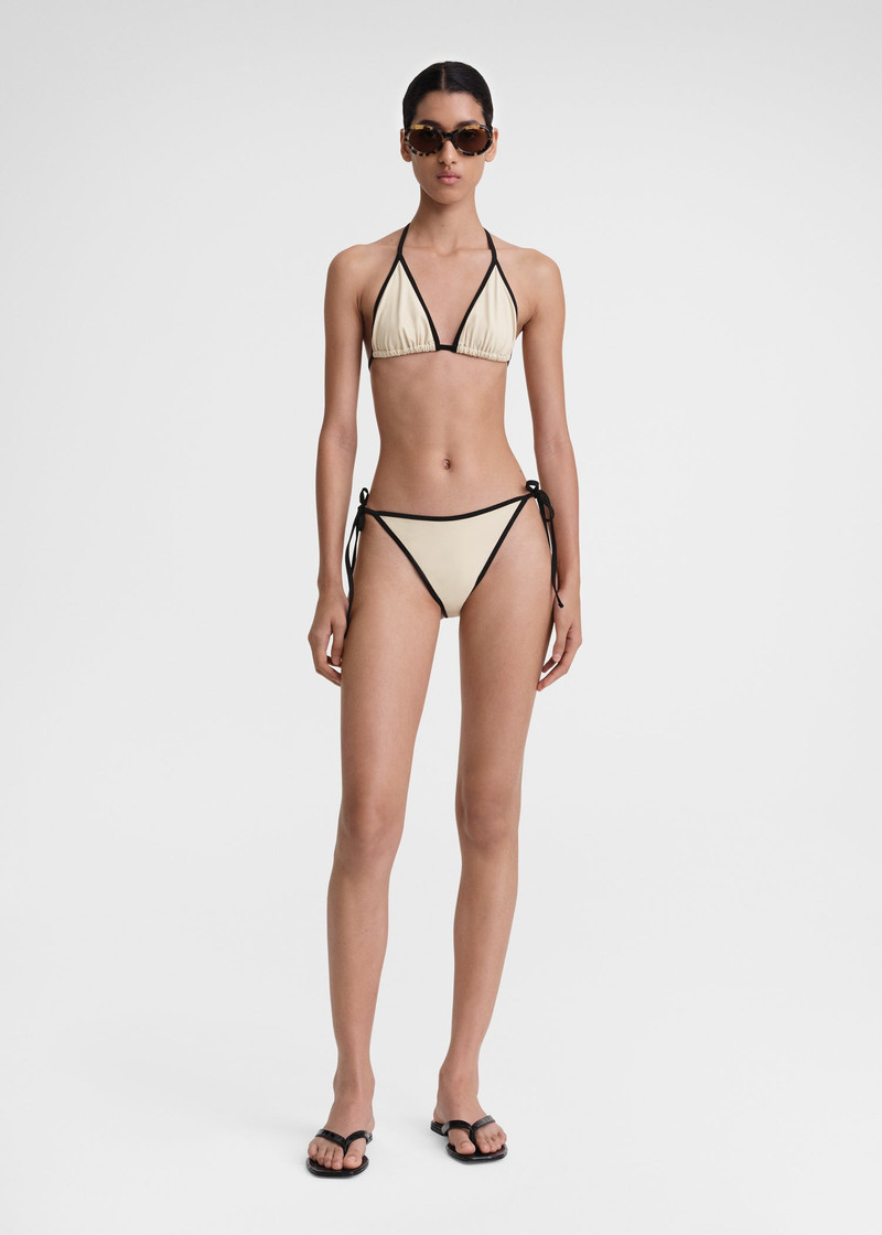TOTEME Stripe tie bikini top light hay outlook