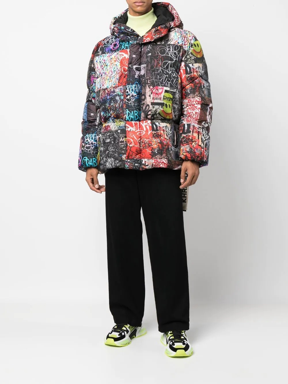 graffiti-print down puffer jacket - 2