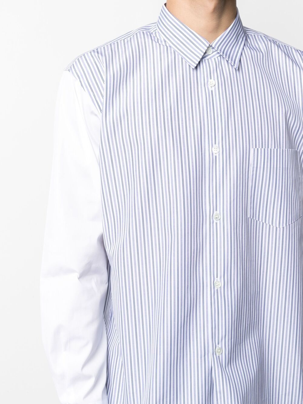 contrast sleeve pinstripe shirt - 5